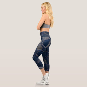 Capri Leggings de yoga geométricos futuristas de la Mari