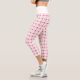 Capri Leggings del Día de San Valentín con Corazón Rojo