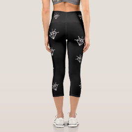 Capri Leggings Femme "Black Diam's" Diamant Noir 