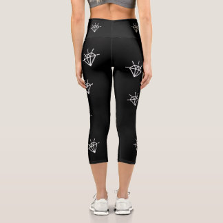 Capri Leggings Femme "Black Diam's" Diamant Noir 