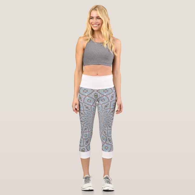 Capri Leggings Gray Resumen Waist Blanco (Anverso)