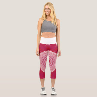 Capri Leggings impresos con mandala de azalea para mujer