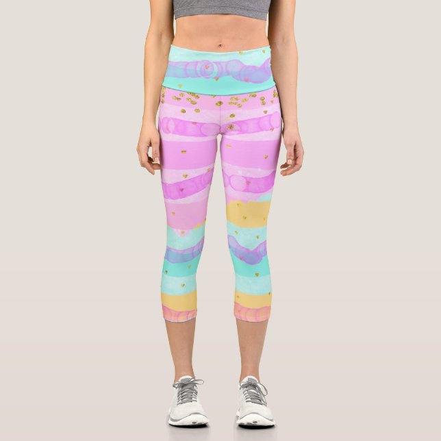 Capri Leggings Pastel Bandas Alternativas (Anverso)