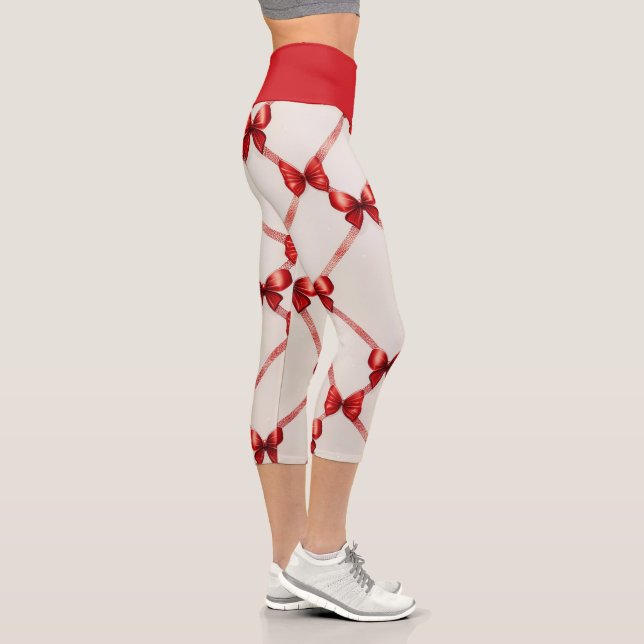 Capri Leggings Red Bow: Estilo y confort combinados (Derecha)
