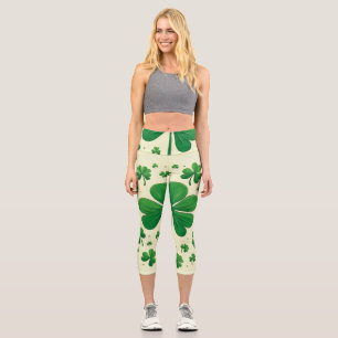 Capri Lucky Four Leaf Clover Leggings