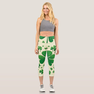 Capri Lucky Four Leaf Clover Leggings