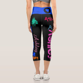 Capri Nombre repetido personalizado 6 letras Leggings HW