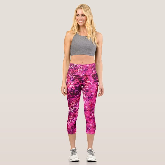 Capri Pink Abstract Leggings for Women | Magenta Waterco (Anverso)
