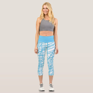 Capri planta de leggings de yoga azul alto oeste