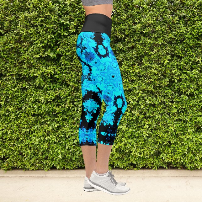 Capri Psicodelic Hippie Blue and Black Leggings (Subido por el creador)