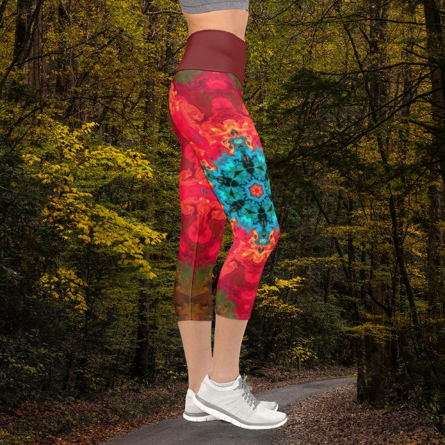 Capri Psicodelic Hippie Blue and Red Leggings (Subido por el creador)