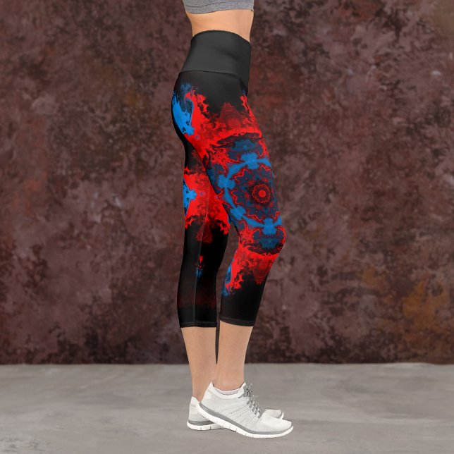 Capri Psicodelic Hippie Rojo y Blue Leggings (Subido por el creador)