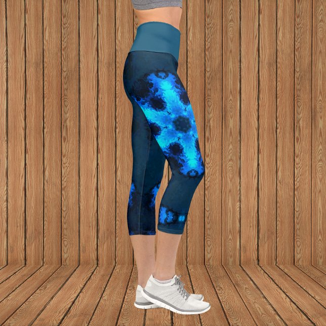 Capri Psicodelic Hippie Snowflake Blue Leggings (Subido por el creador)