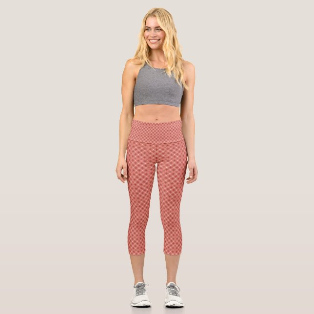 Capri Terra Cotta Pattern Ejercitar Leggings (Anverso)