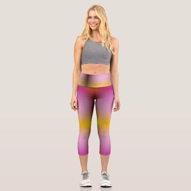 Capri Una mujer que lleva leggings de gradiente colorido (Anverso)