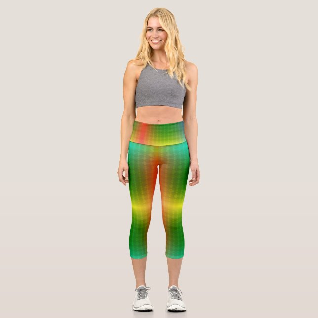 Capri Una persona que lleva leggings vibrantes con gradi (Anverso)