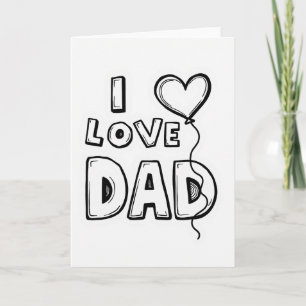 Caprichosa Tarjeta de Arte Te Amo Papá