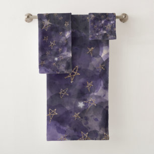 Caprichosas Estrellas Luna Bronce Dorado Acuarela 