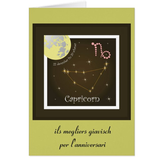 Capricorn 22 de diciembre fin 20 schaner Karte (Frente)