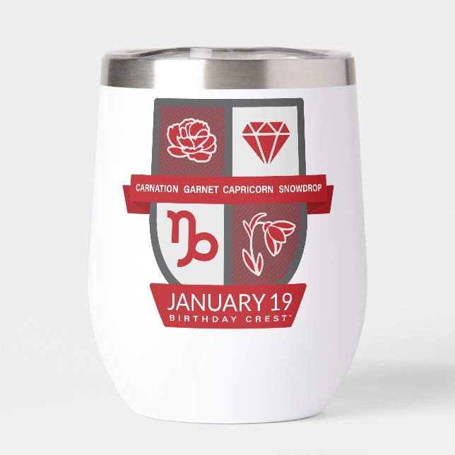Capricorn Birthday Crest™ January 1-19 (Trasero)