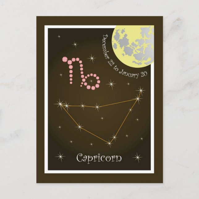 Capricorn December 22 to January 20 tarjeta postal (Anverso)