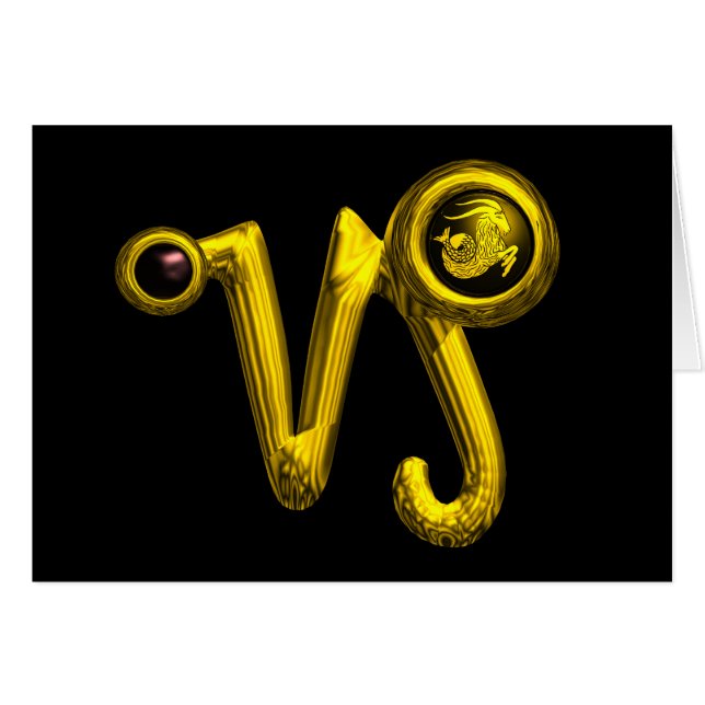 CAPRICORN Gold Zodiac Birthday Jewel (Anverso (Horizontal))