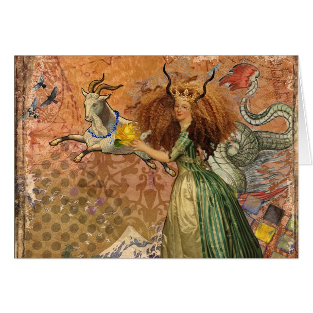 Capricorn Mujer Goat Whimsical Fun (Anverso (Horizontal))