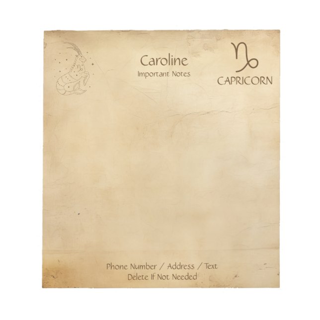 Capricornio de Rótulo zodiaco - Bloc de notas pers (Frente)