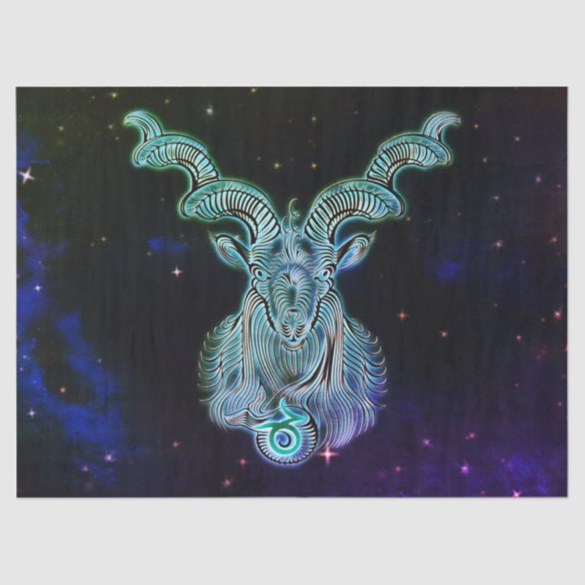 capricornio papel de tejido zodiaco caprino (Anverso)