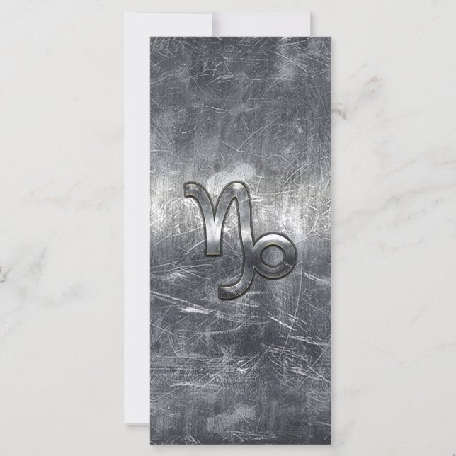 Capricornio Rótulo Zodiaco en grunge estilo angust (Anverso)