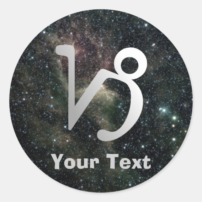 Capricornio Zodiac nombre universal etiqueta de re (Anverso)