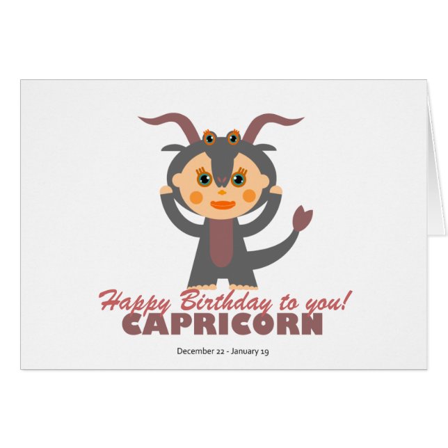 Capricornio Zodiac para niños (Anverso (Horizontal))