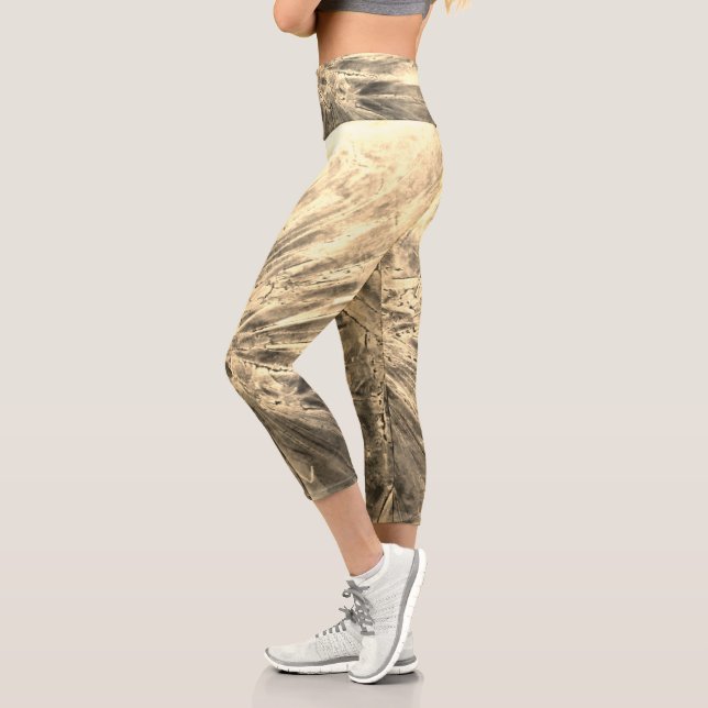Capris de Legging Dorado Burstful para mujeres (Izquierda)