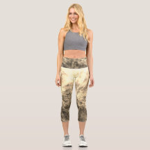 Capris de Legging Dorado Burstful para mujeres