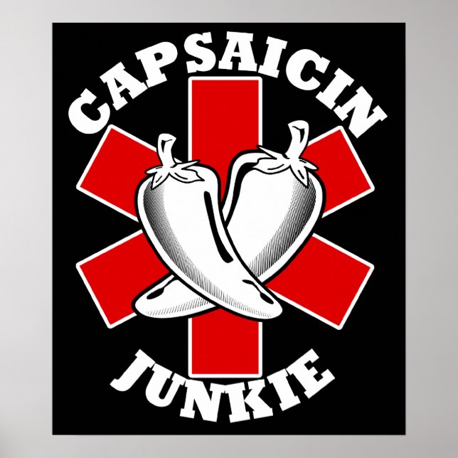 Capsaicin Junkie $24.95 Poster de Arte (Frente)