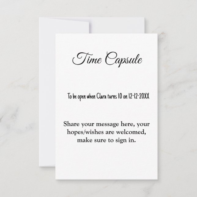 cápsula del tiempo de la ducha de bebé añadir deta (Anverso)