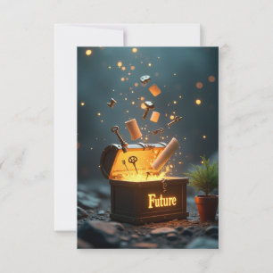 Cápsula del tiempo de su futura tarjeta de meditac