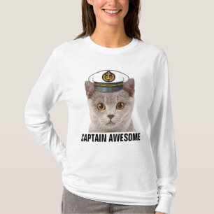 CAPTAIN AWESOME, Camisetas CAT divertidas
