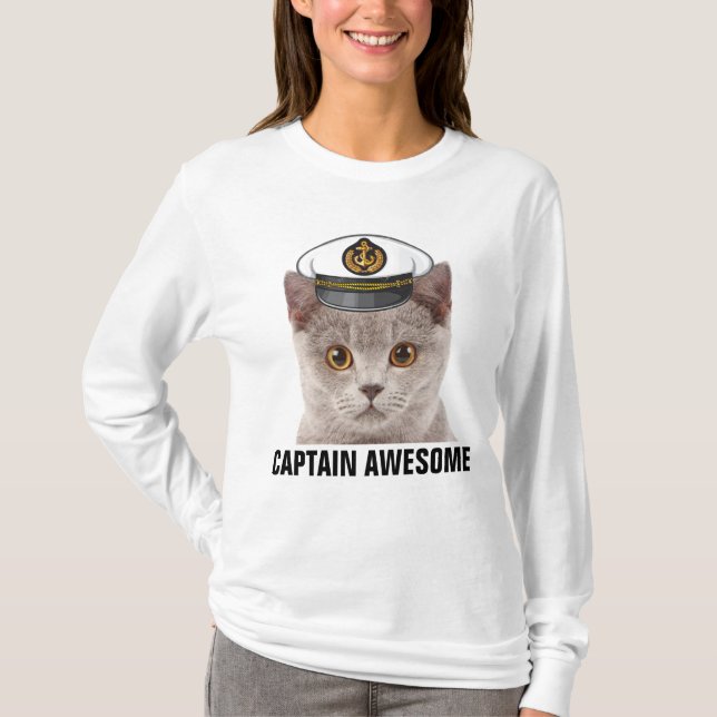 CAPTAIN AWESOME, Camisetas CAT divertidas (Anverso)