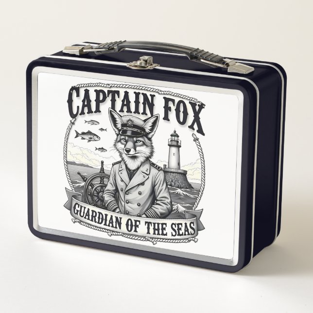 Captain Fox Guardian of Seas Nautical Design (Anverso)