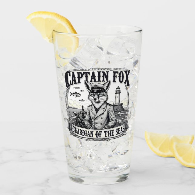 Captain Fox Guardian of Seas Nautical Design (Anverso (hielo))