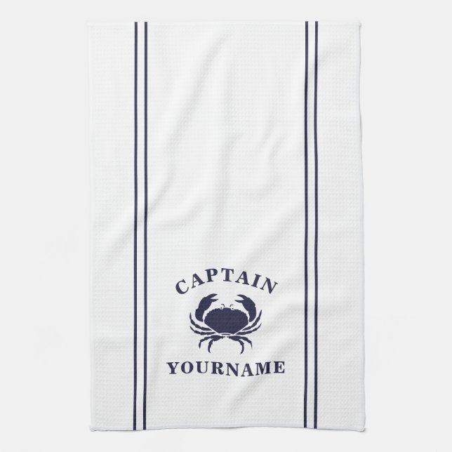 Captain Your Name Crab Kitchen Toalla (Vertical)