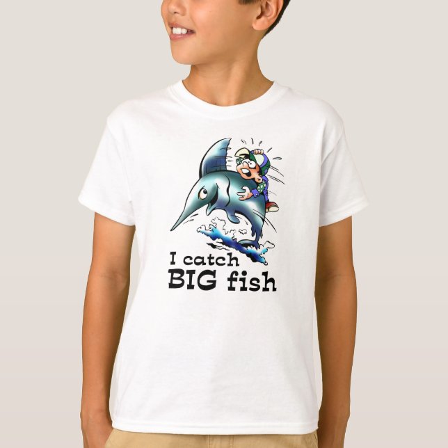 Capto camisetas graciosas para niños de peces gran (Anverso)