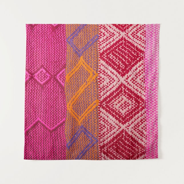 Captura de detalles de tela india con una pintura  (Anverso)