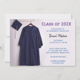 Captura de graduación de Navy Blue e invitaciones 