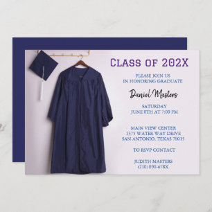 Captura de graduación de Navy Blue e invitaciones 