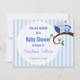 Captura De Invitación De Lechuza Azul De Baby Show