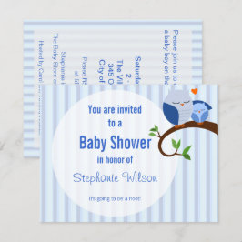 Captura De Invitación De Lechuza Azul De Baby Show