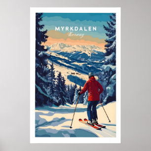 Captura la aventura con el póster de esquí de Myrk