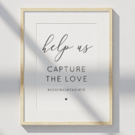 Captura la señal de amor. Caligrafía en blanco y n